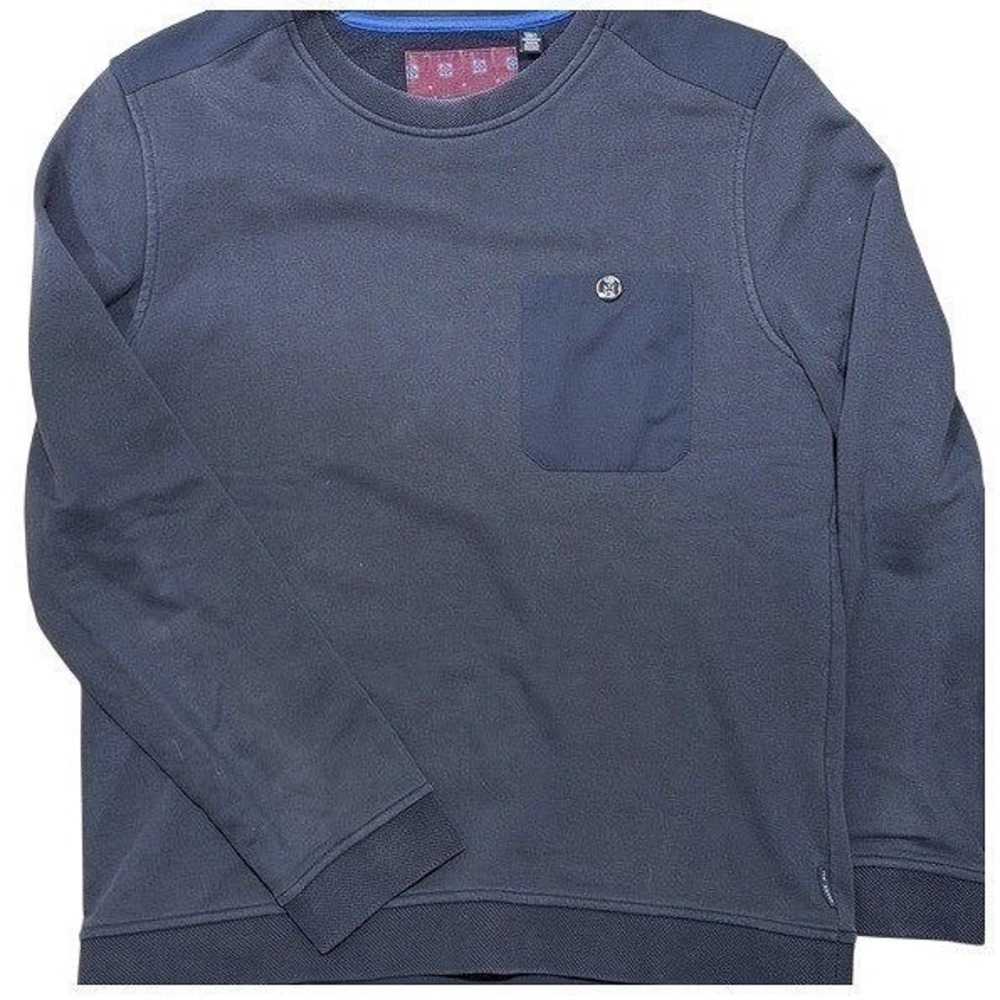 Ted Baker Singer Sweatshirt Mens L Large Navy Blue Minimalist Preppy Old Money
